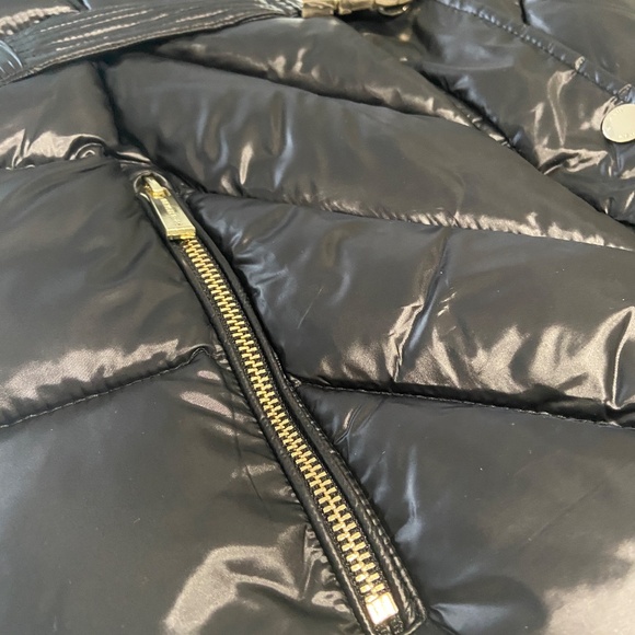 Michael Kors Women's Metallic Belted Faux-Fur-Trim Hooded Puffer Coat Size S - Picture 9 of 14